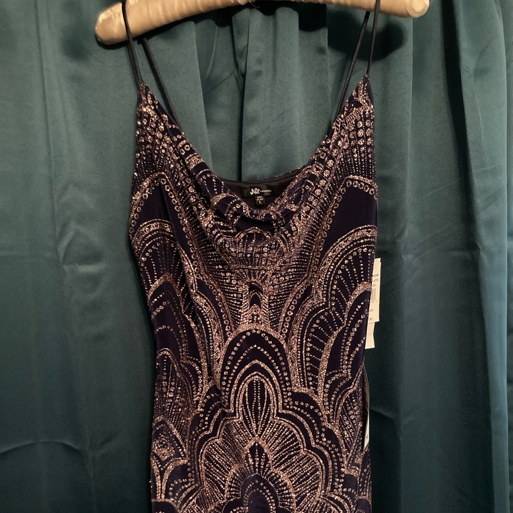 Navy Blue cocktail spaghetti strap dress